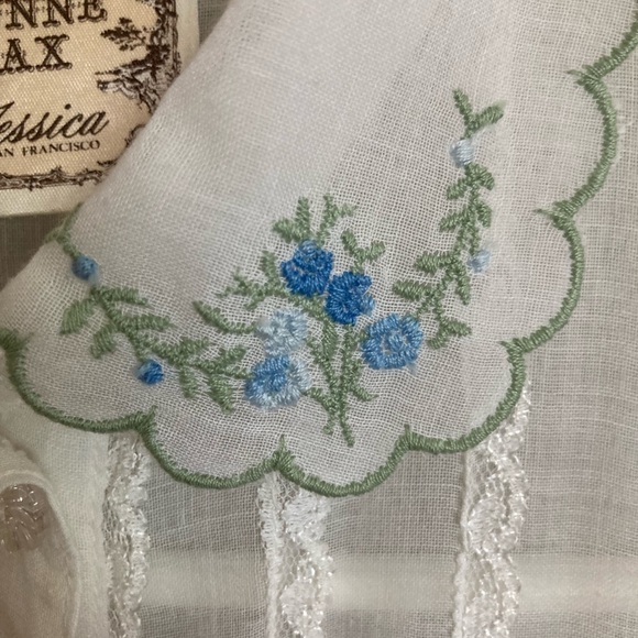 Vintage Gunne Sax by Jessica McClintock sheer white dress (below knee) - Picture 5 of 6